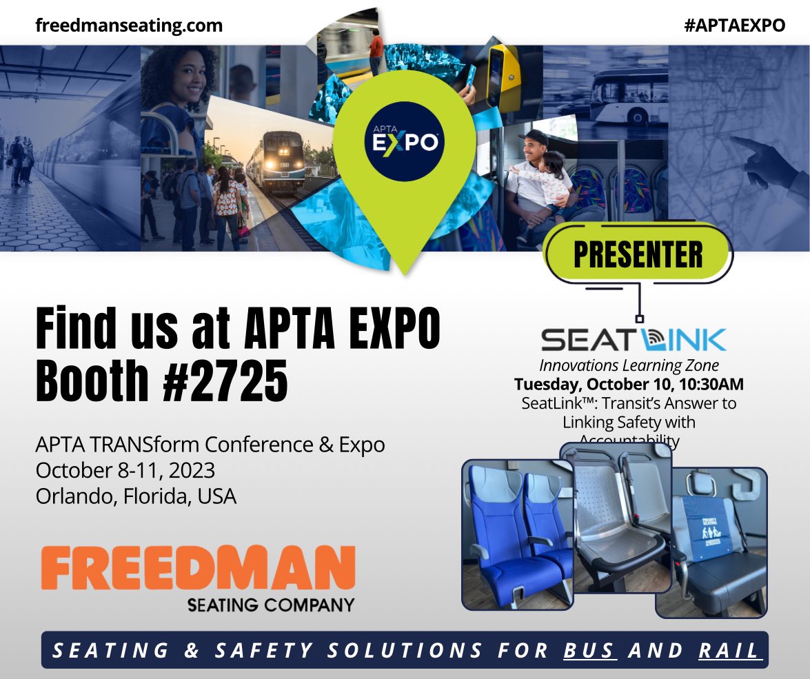 JOIN US at the world’s largest public transportation showcase! #APTAEXPO is <a href="/APTA_info/">APTA</a> 's long-standing, premier resource for advancing mobility systems through a robust showcase of the latest-breaking technologies, products, and services.