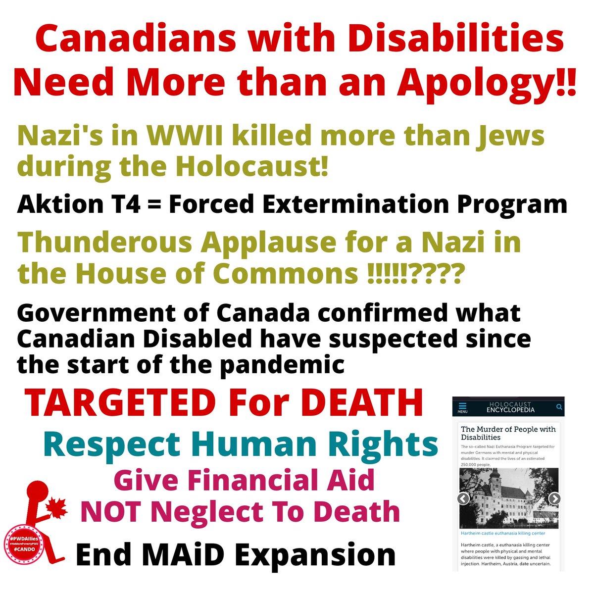 ClanCollector's tweet photo. Canadians with disabilities have also joined Jewish groups and Poland in demanding an apology from the Canadian Government
#CANDO #PWD #PWDArmy #PWDAllies #ODSP #CPPD #AISH #MAID #cdnpoli #cdnpolitics #Cdn #UNCRPD #HoC #SenCA #RotaMustResign #FreelandMustGo
#Trudeau #Canada https://t.co/IALDbaXDJQ