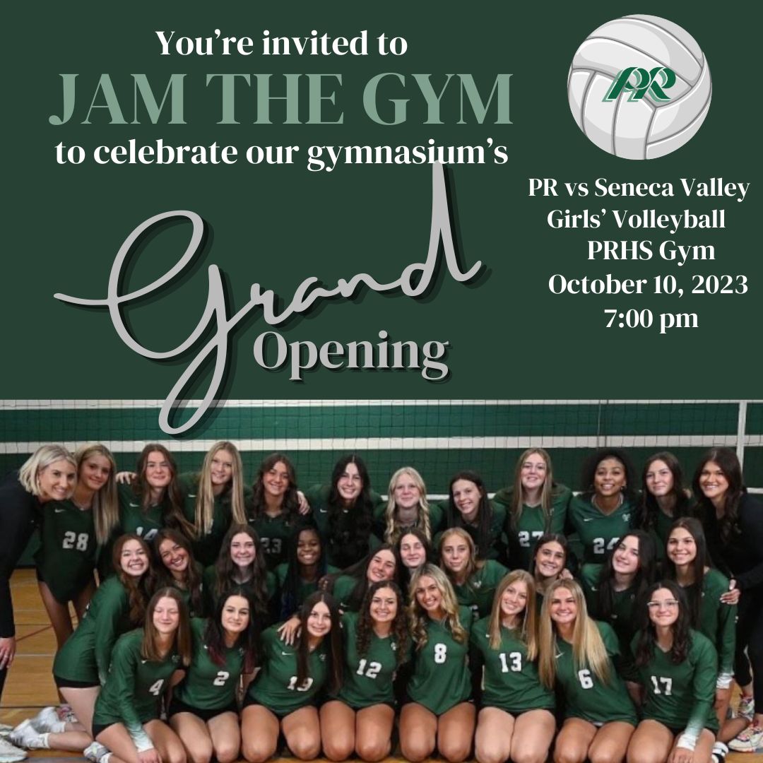 Help us JAM THE GYM and SPIKE OUT CANCER! Join us for the PRHS gym’s grand opening and ribbon cutting on Oct 10 at 7. Pack the bleachers, cheer on @PRgirlsvball, and support their Spike Out Cancer event. Let’s make this their most successful Spike Out Cancer event ever!