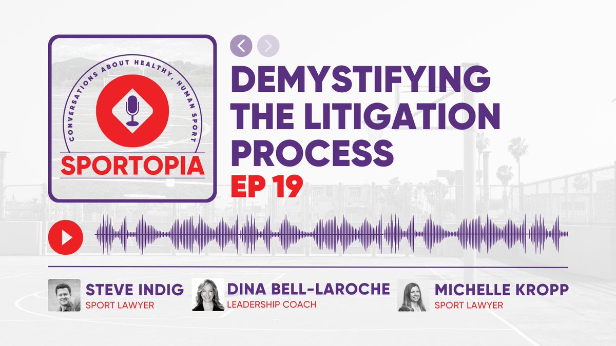 sportlawca's tweet photo. 🎙 #NewEpisode | The latest episode of #Sportopia is available now! This week, Steve and Dina welcome #SportLaw team member, Michelle Kropp to the episode to talk about her experiences as a litigator working with sport organizations.
Listen now: https://t.co/7oecAUxYMH https://t.co/8xJgppkJkS