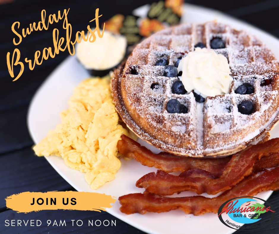 HurricanesBar's tweet image. Start your Sunday right with a mouthwatering breakfast! Our homemade blueberry sourdough waffle, made crispy and tangy by "Fiona", our Finnish Starter, is a must-try and at just $8.00 won't break the bank, plus more great options.  Doors Open 9am