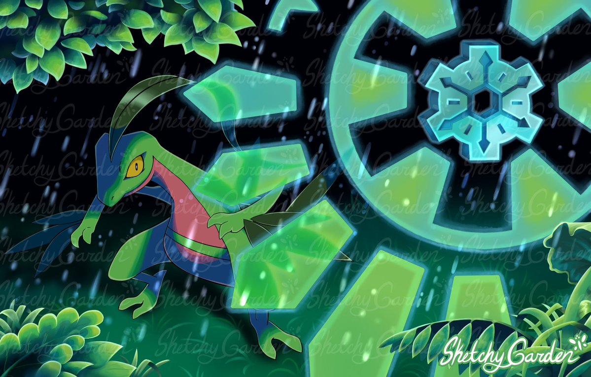The Pokémon Mystery Dungeon Grovyle and the Time Gear Poster⬇️