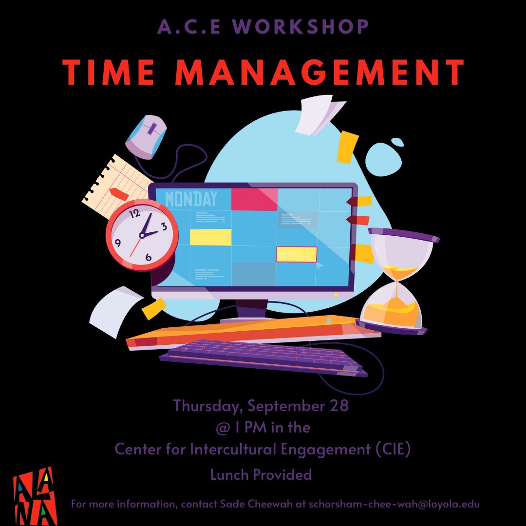 ALANA_Services's tweet photo. Join the upcoming workshop on time management!  This workshop will provide you with practical strategies and techniques to help you effectively manage your time, boost productivity, and achieve academic success. Register on the Bridge and unlock the secrets to mastering time! https://t.co/ylPHI9qbm2