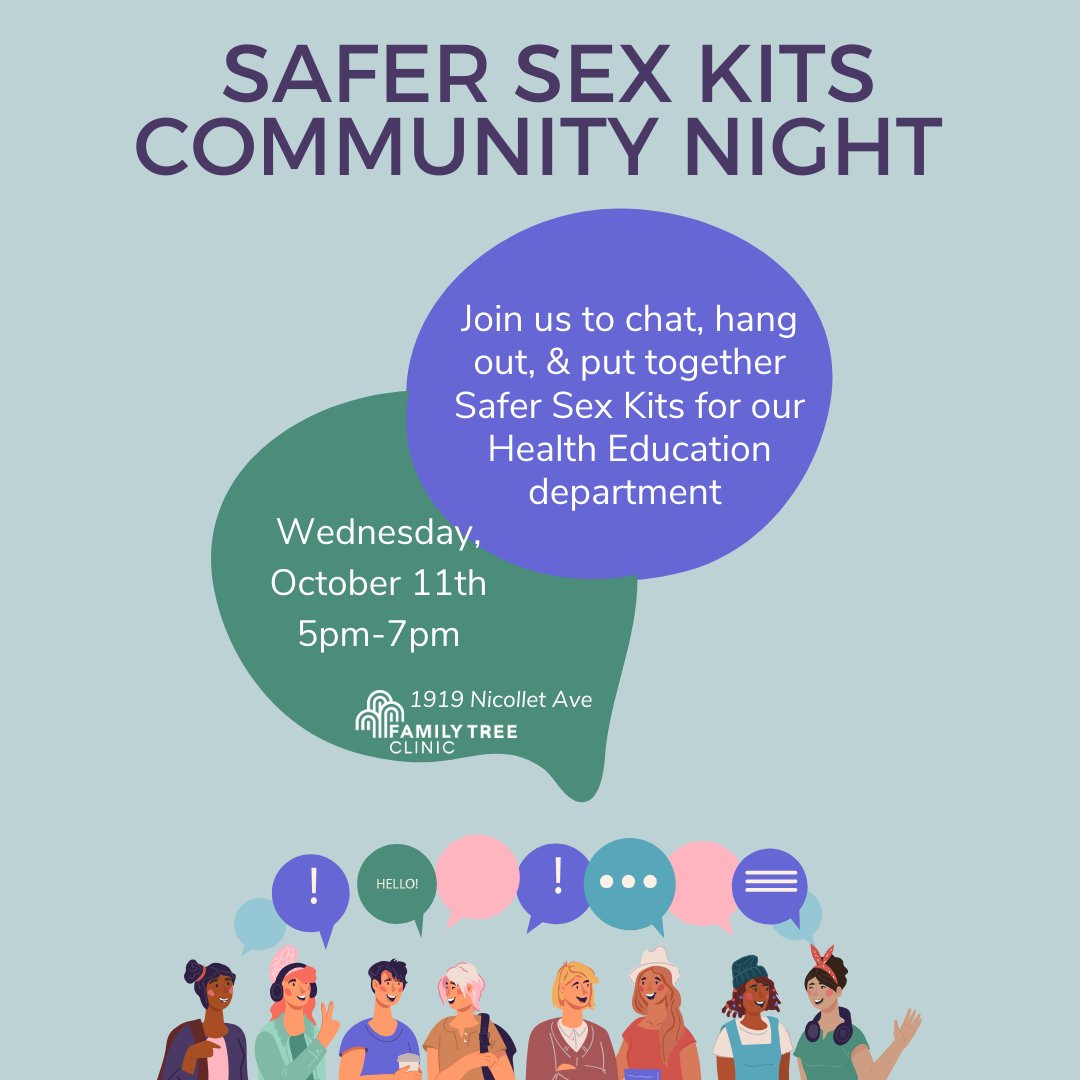 We are back with another Community Night!

We'll gather from 5-7 p.m. on Wednesday, October 11th, to assemble Safer Sex Kits for our health education programming. Stop by for any/all of the night, and get ready to mingle, snack, &amp; vibe while getting wrist-deep in condoms &amp; lube!
