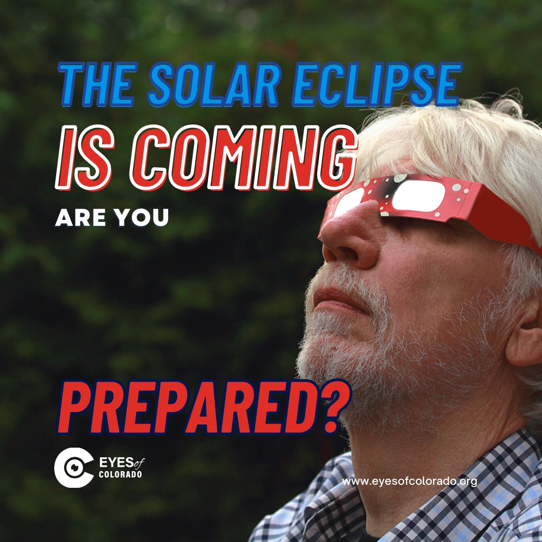 EyesColorado's tweet photo. An annular solar eclipse will be visible on Oct. 14th! The sun is powerful, and looking without protection permanently damages your eye. We’ve compiled a list of ways to view this rare occurrence safely!

Solar eclipse glasses
Pinhole projection  
Welder’s glass   
Mylar filter https://t.co/B5F8e2Szyr