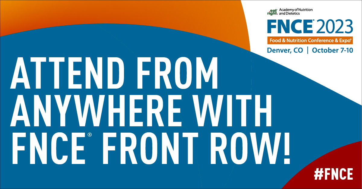 If you can't make it Denver this year for #FNCE, check out FNCE Front Row! 

🖥️ We'll be live streaming select sessions that you can join from the comfort of your home or office: sm.eatright.org/FNCEfrontrow

#eatrightPRO #FNCE