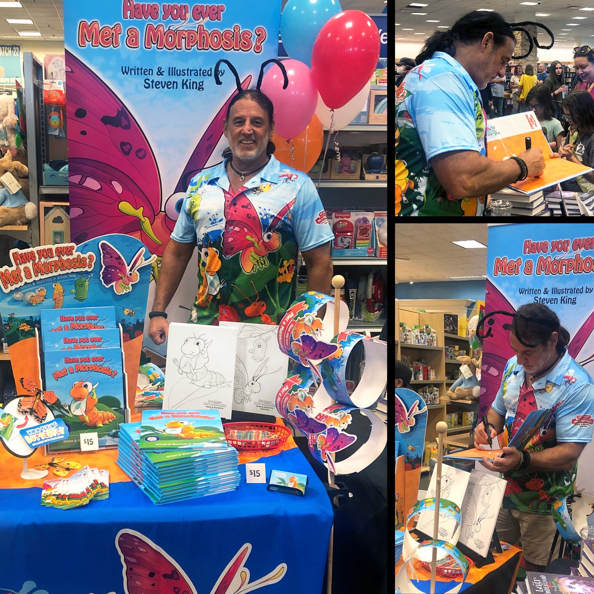 Fun event at the Barnes & Noble Fall Book Crawl!  
Book site: themetamorphosisbook.com/#/ 

#stevenking #picturebooks #childrensbooks #kidsbooks #barnesandnoble #bookcrawl #metamorphosis #butterfly #caterpillar #insects #child #illustration #rhymingbook #FallCrawl #chandleraz #kids