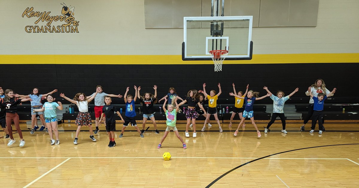 3 Rivers Elementary PE working on an oldie, but goodie...jumping jacks! Shout out to Gagne's 3rd graders.