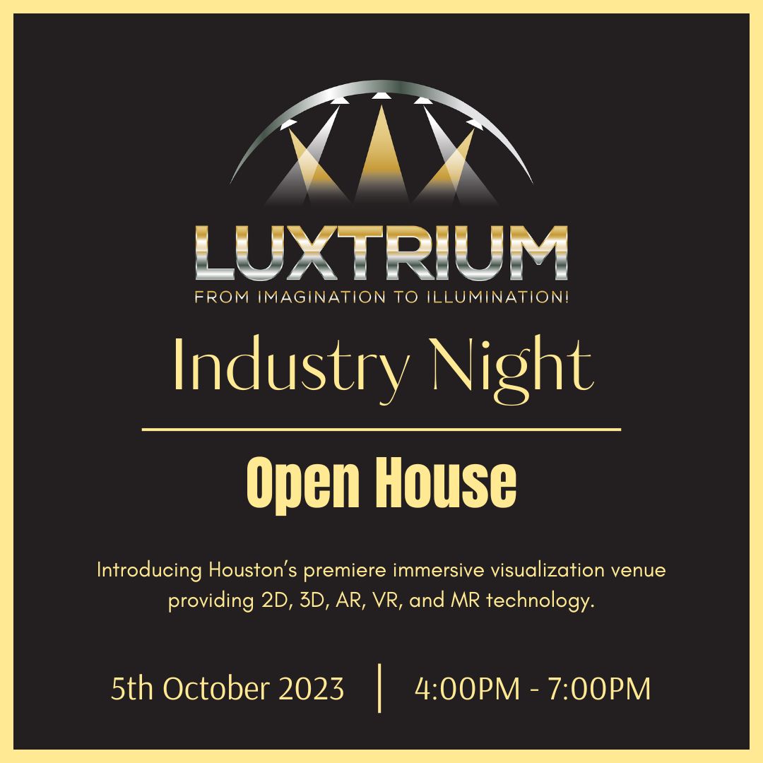 AuthenticusHou's tweet image. 🥂We are proud to announce Luxtrium, Houston&apos;s premiere immersive visualization venue with 2D, 3D, AR, VR, and MR technology! Come see what we&apos;re all about at our Open House event October 5th!
✨Event link with more info in bio!✨
#houstonvenue #visualizationtechnology #luxtrium