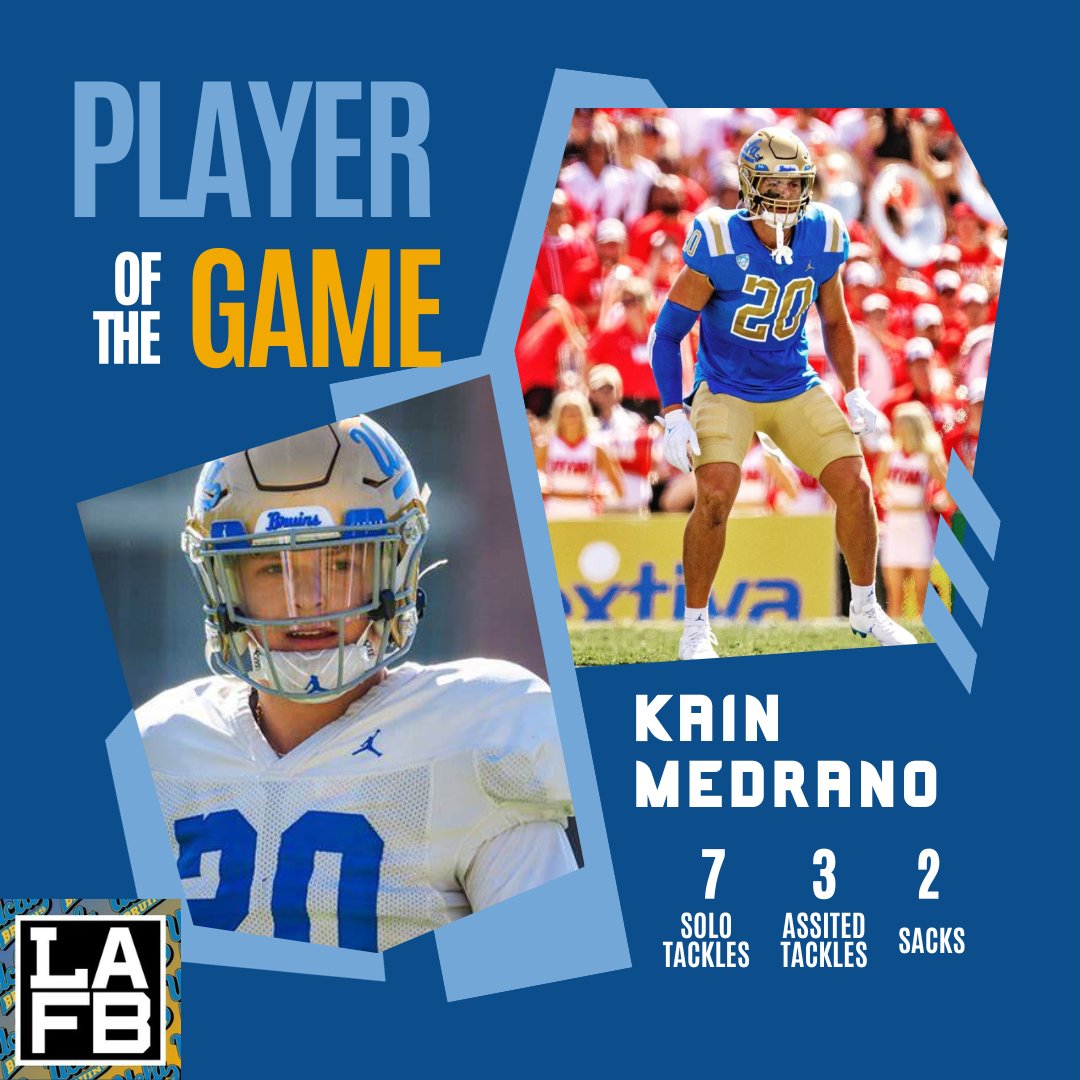 Kain Medrano with an unbelievable performance! He's our MVP against the Utah Utes, even though we couldn't take home the W. We look forward to taking on Washington State on October 3rd!!🔥🏈  #UCLAFootball #KainMedrano #NextChallenge