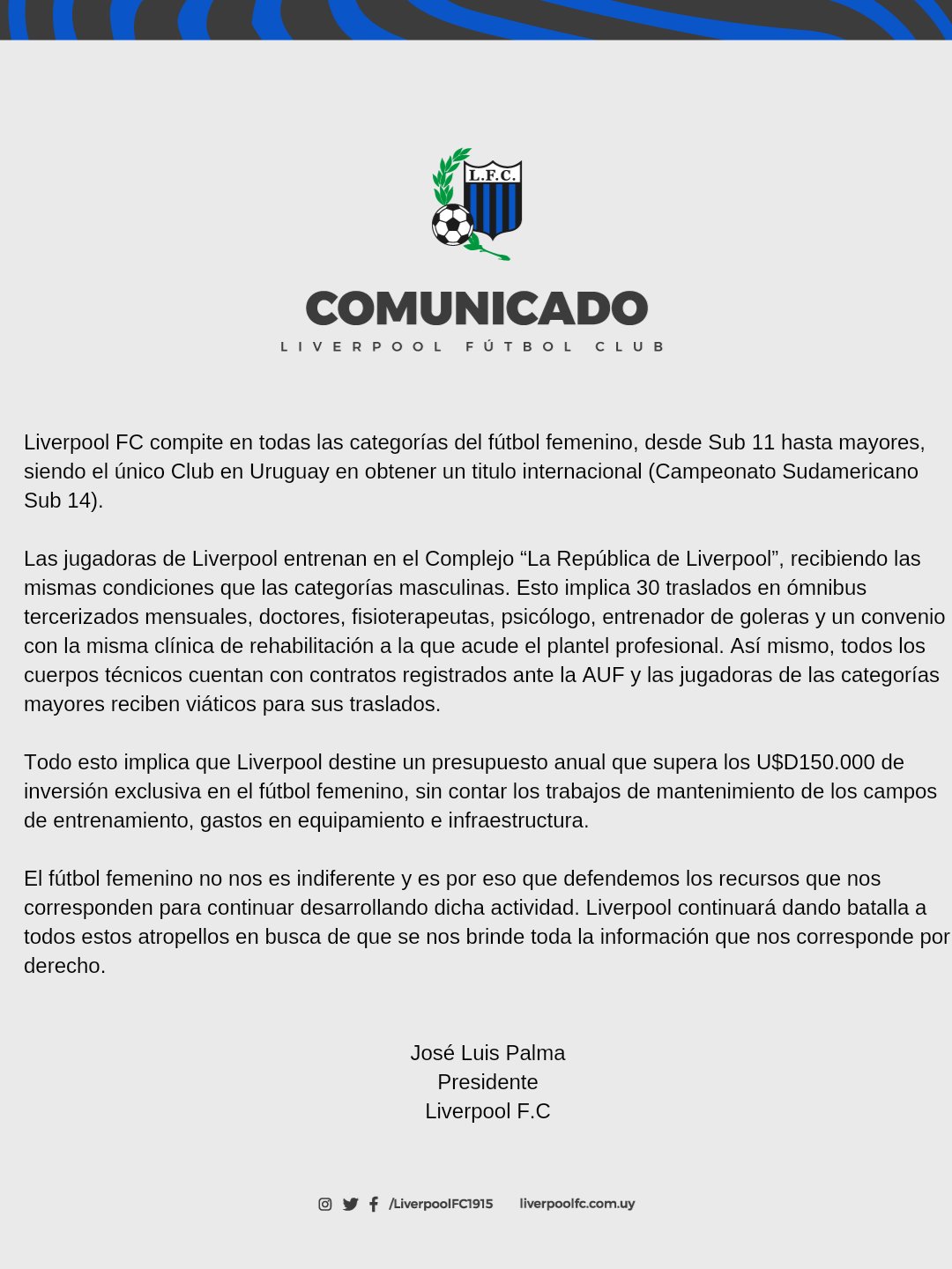 FUTBOL URUGUAYO : EL COMUNICADO DE LOS CLUBES PROFESIONALES DEL