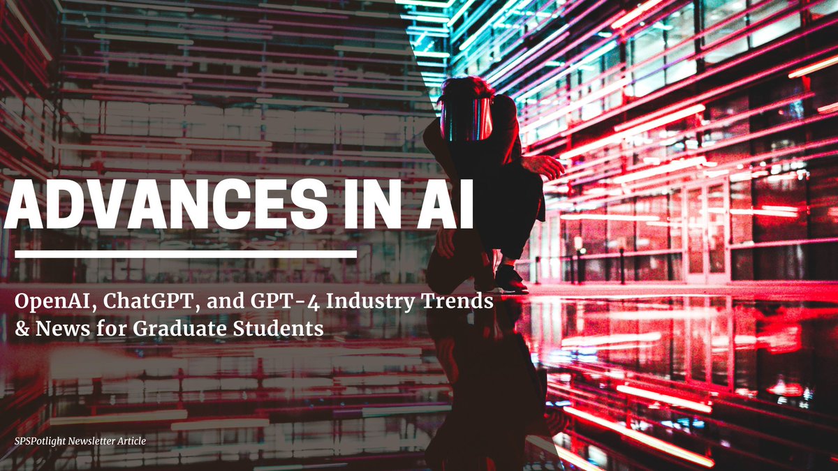 As #artificialintelligence advances, SPSPotlight @SPSPGSC co-editor @Lourdes_Mestre discusses complexities for #students in this month’s feature, Advances in #OpenAI, #ChatGPT, #GPT4 Industry Trends & News for Grad Students @SPSPNews #AcademicTwitter
spsp.org/news/newslette…