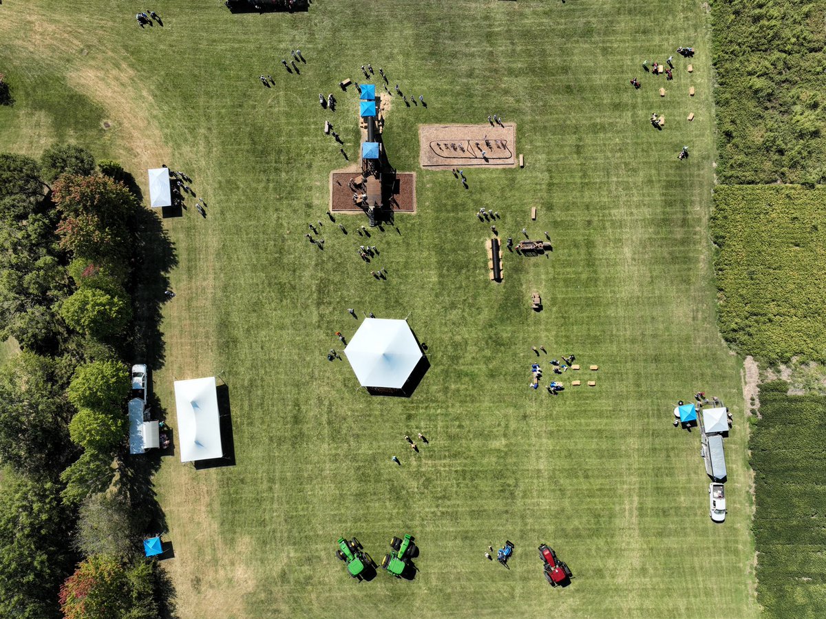 An aerial view from Saturday at Fall on the Farm!