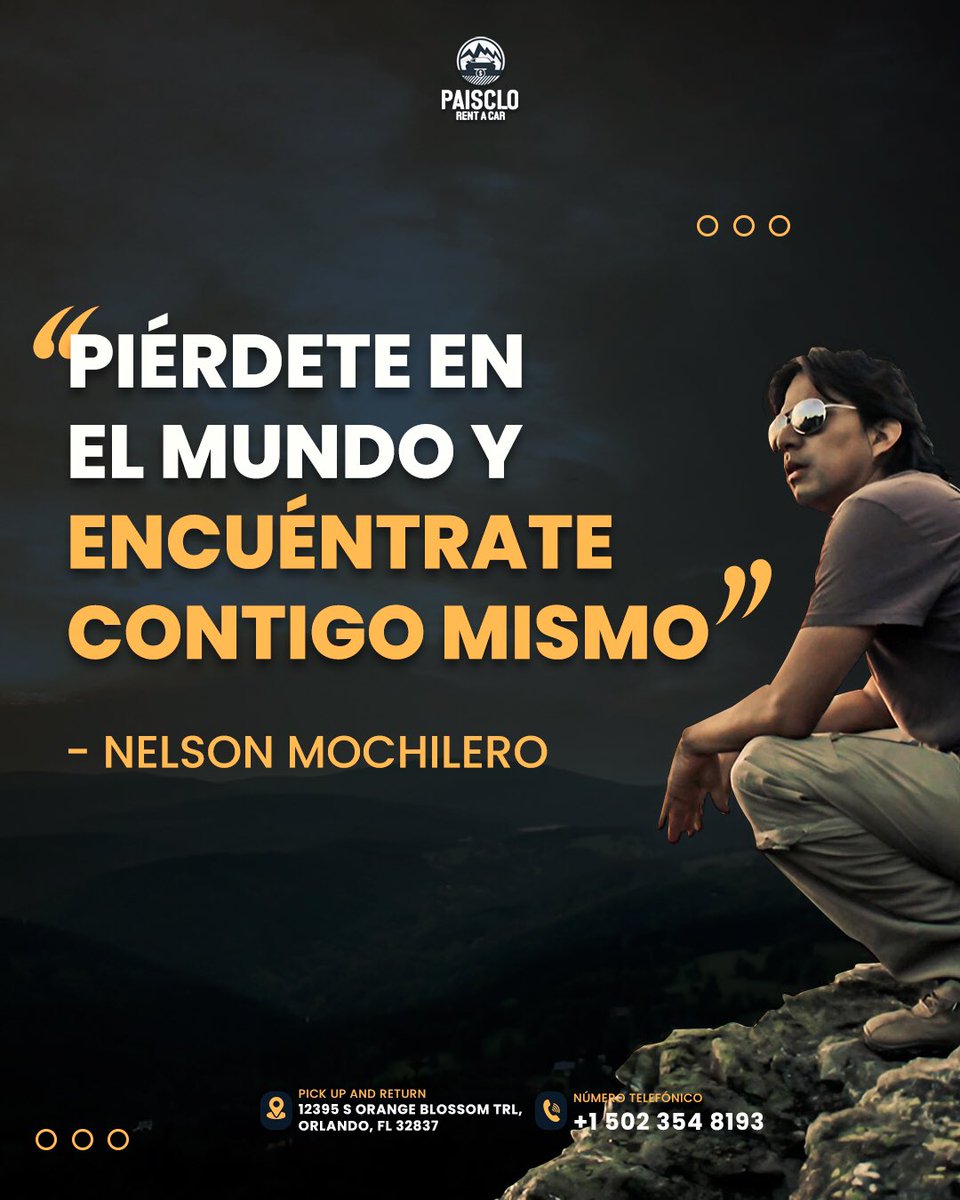 Paisclorentacar's tweet photo. ¡Explora el mundo con Paisclo Rent a Car y encuentra tu propia aventura! 🌍

En Paisclo Rent a Car te invitamos a vivir esa experiencia única de explorar nuevos horizontes, mientras te encuentras a ti mismo en el camino. 💛

#CyYInvestmentsGroup #PaiscloRentACar https://t.co/DDMPuBfCD1