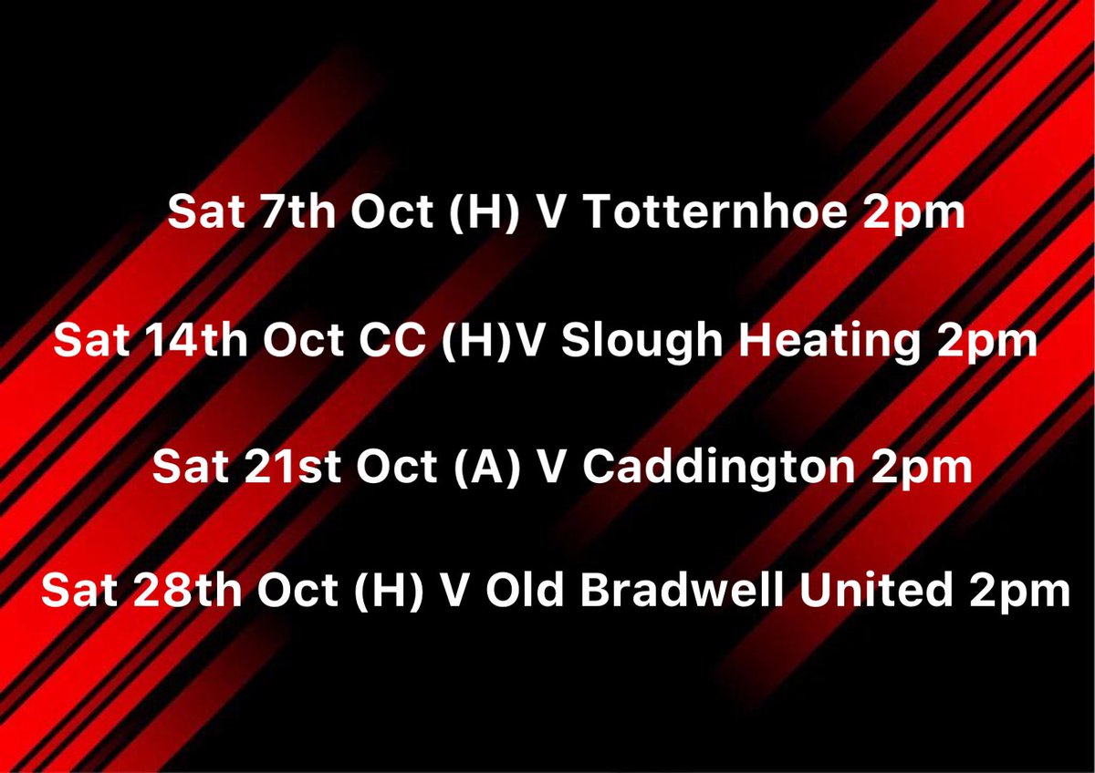 October fixtures Looking forward to seeing you all to support the lads ⚽️🔴⚫️