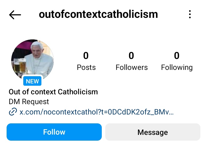 Out of context Catholicism tweet media