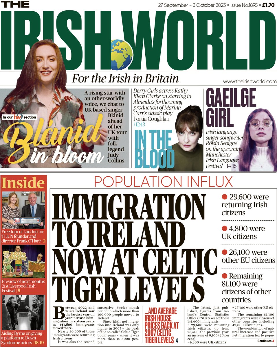 #TomorrowsPapersToday <a href="/hendopolis/">Neil Henderson</a> This week's <a href="/theirishworld/">the Irish World</a>