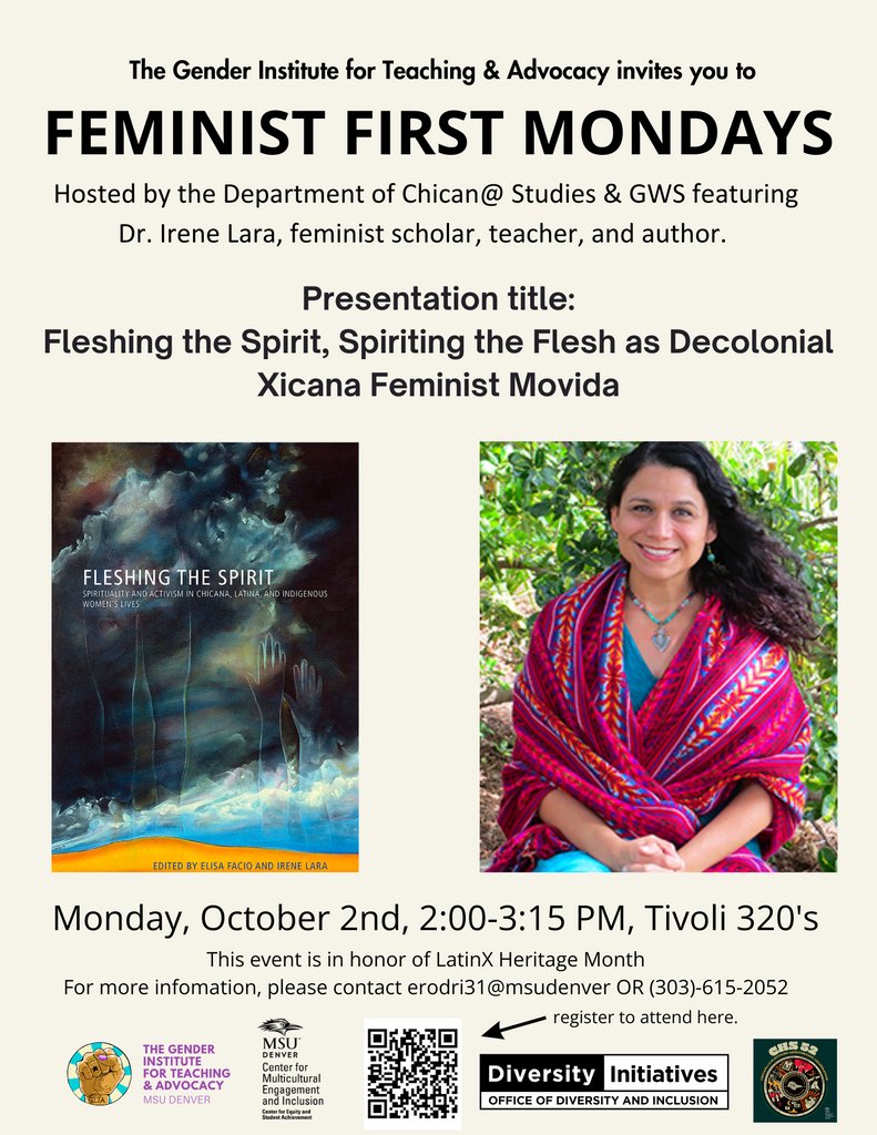 Join us on Monday, October 2, 2023 from 3:30-4:30pm in the Tivoli 320s for a post-lecture mindfulness session with special guest Dr. Irene Lara of San Diego State University. 

Refreshments provided! ❤️