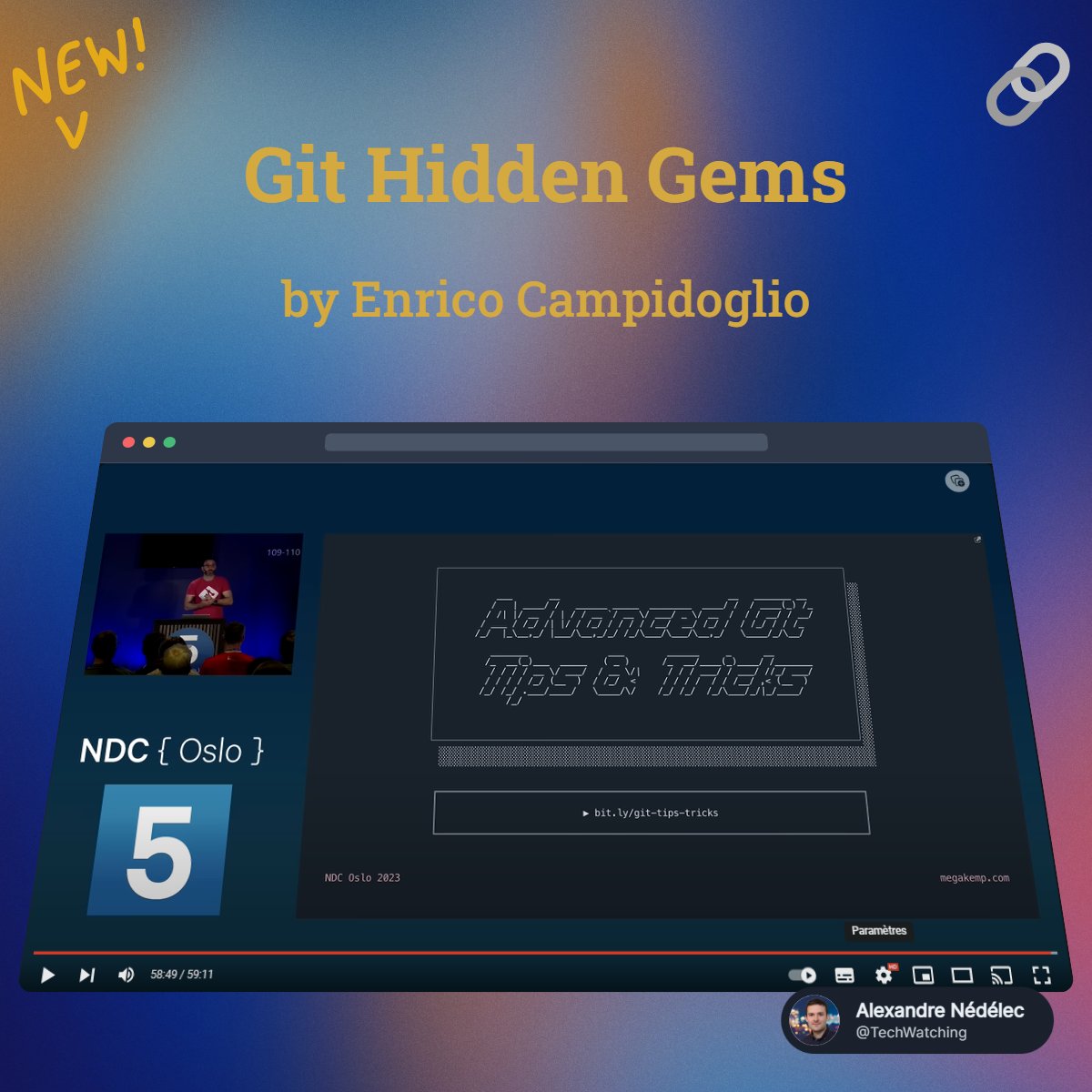 "Git Hidden Gems", an amazing talk by <a href="/ecampidoglio/">Enrico Campidoglio</a>  📷 drp.li/4dEQf

Many things to learn from it. I think "rebase --onto" will be one of my favorite commands.