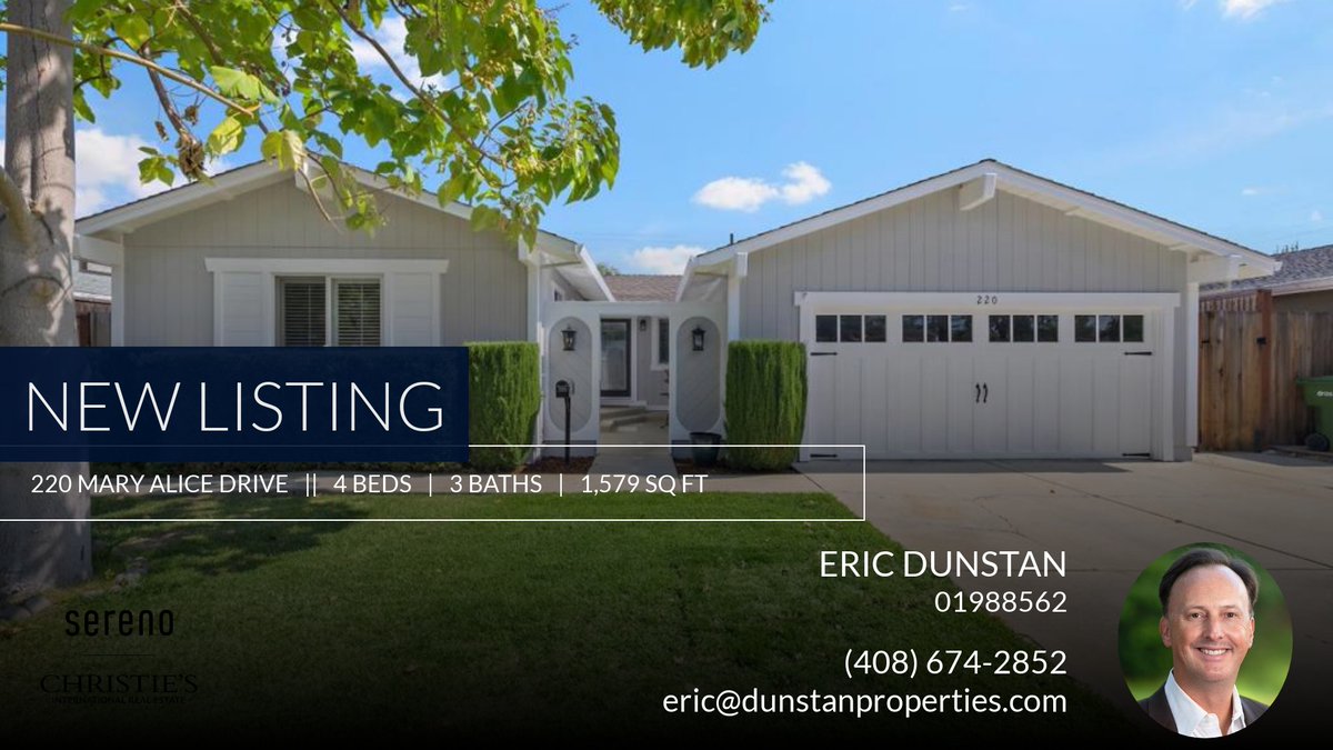 ericdunstan's tweet image. 📍 New Listing 📍 Take a look at this fantastic new property that just hit the market located at 220 Mary Alice Drive in Los Gatos. Reach out here or at (408) 674-2852 for more information

Call me with questions!  I&apos;m here to help... homeforsale.at/220_MARY_ALICE…