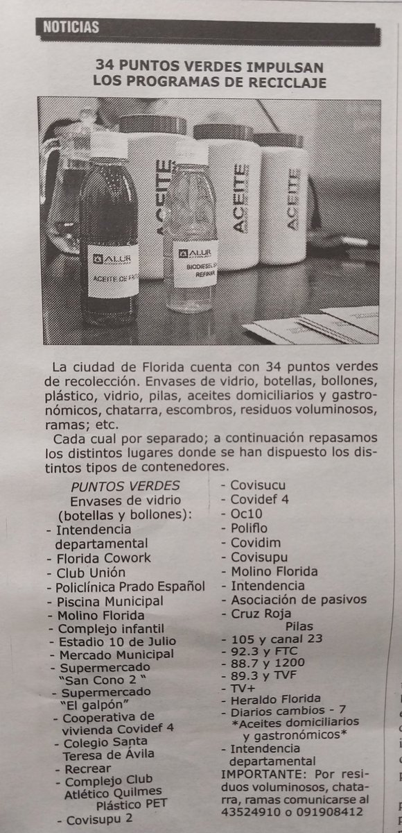 Rosa_Reyes22's tweet photo. El programa de Reciclaje impulsado por @FloridaIDF bajo la Dirección de Salud y Gestión Ambiental encabezada por @GermanLapasta sigue dando sus frutos. 
#recicla_reutiliza_reducir ♻️ https://t.co/MVYlAniK2x