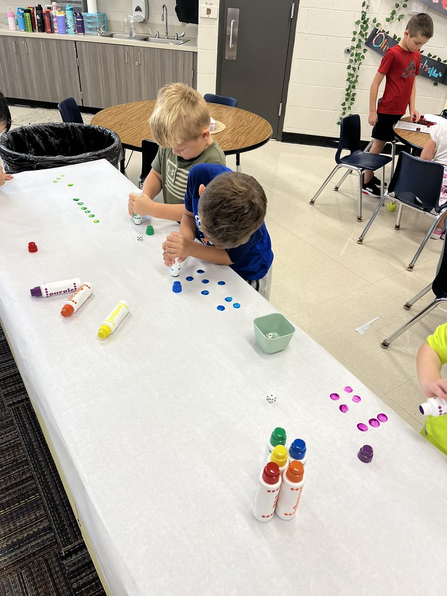 haley_fraeyman's tweet photo. Before and after of some math exploration today! Roll, count, and dab. Making number sense #JOYful 😊 @romeoschools https://t.co/MmPhTw7p2u