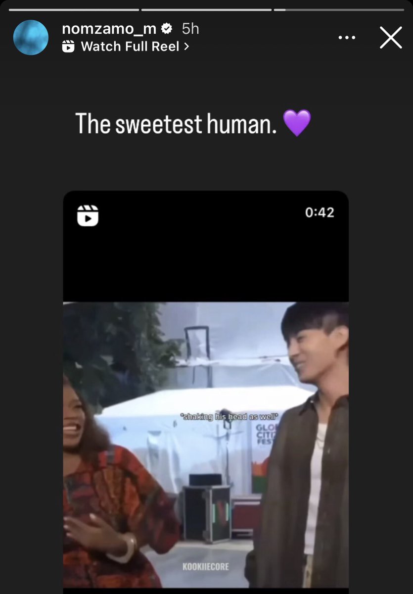 tksovers's tweet photo. South African Actress + the interviewer Nomzamo Mbatha on her IG story 📸 : 

"The sweetest human. 💜" https://t.co/792L2fl0Bm