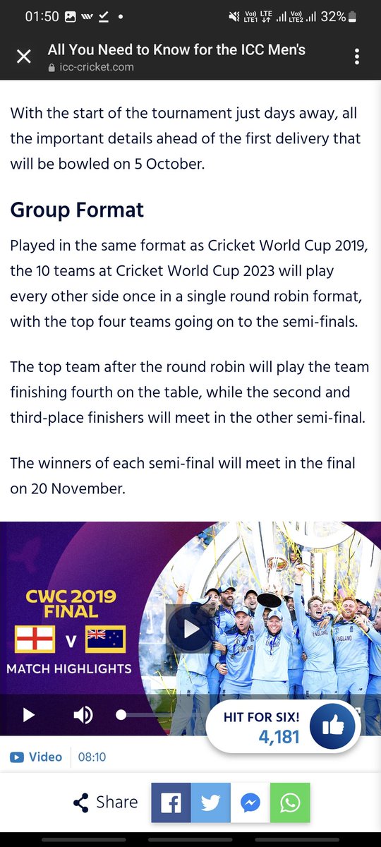 tejas_tilva's tweet photo. Such a big mistake on ICC official Website. Now I am confused that finals is on 19th or 20th🤔 @ICC @cricketworldcup @ICCMediaComms @aajtak @BCCI #CricketWorldCup2023 https://t.co/4wxUgN8fGO