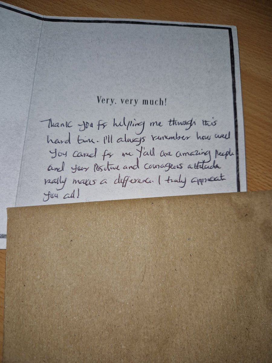 Another lovely complimemt from a patient that has been discharged today 🥰 @LucyK1n5 @HeatherFinn95 @mldowney1 @ReeDesson @DrGeorgiaKonsta @HollyRiches