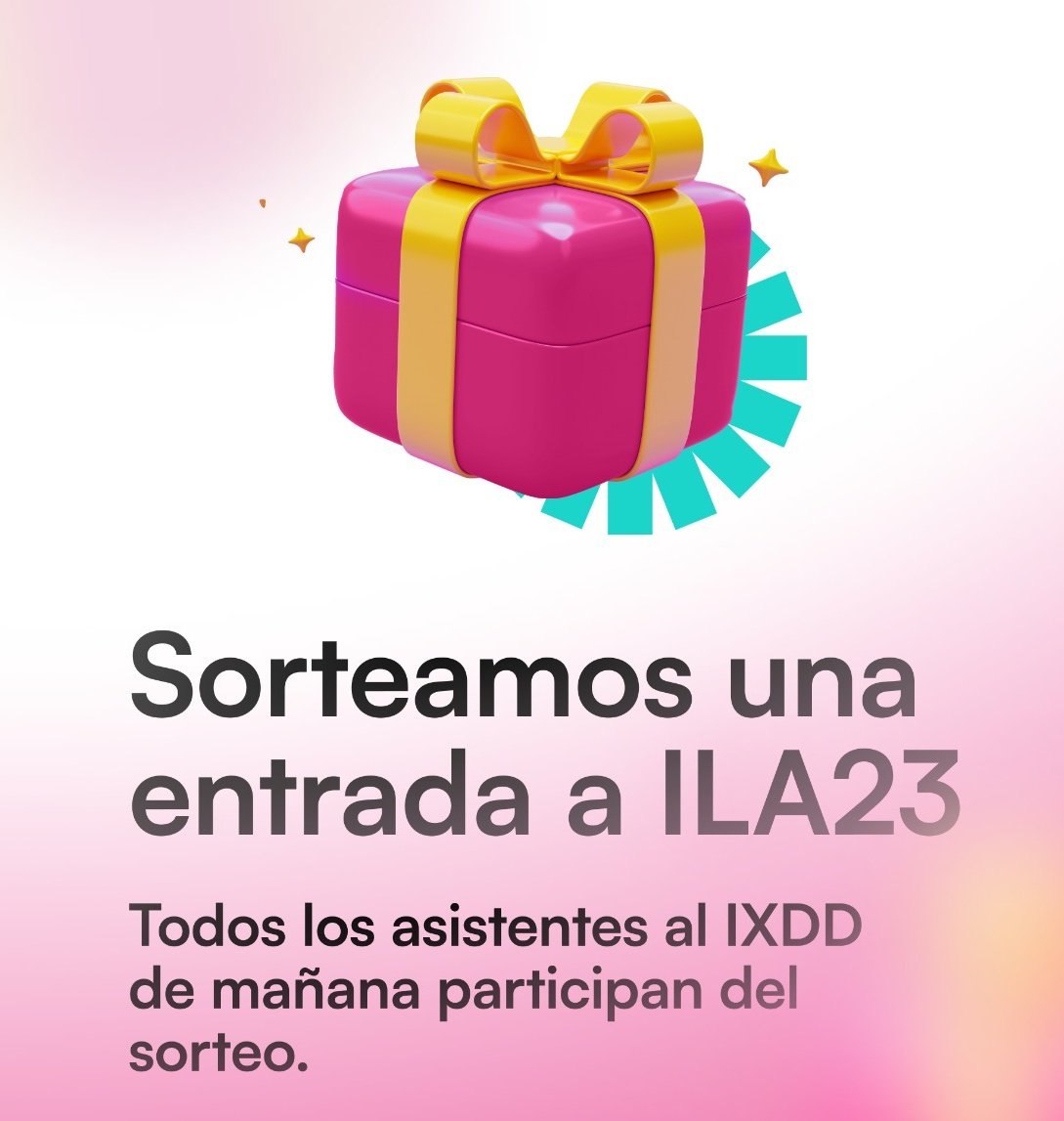 Mañana durante la celebración del Día del Diseño de Interacción estaremos sorteando una entrada para <a href="/ilaconf/">ILA</a> 😃

Podes inscribirte al IXDD de forma gratuita desde el link en Eventbrite: rb.gy/ng8x5

#ixdd #ixda #ixdaba