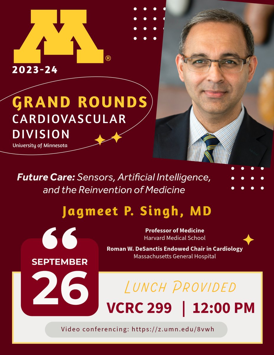 Join us tomorrow for Grand Rounds presented by Dr. Jagmeet Singh!