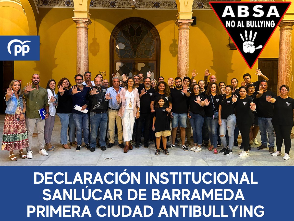 𝐒𝐚𝐧𝐥𝐮́𝐜𝐚𝐫 𝐝𝐞 𝐁𝐚𝐫𝐫𝐚𝐦𝐞𝐝𝐚 𝐬𝐞 𝐜𝐨𝐧𝐯𝐢𝐞𝐫𝐭𝐞 𝐞𝐧 𝐥𝐚 𝐩𝐫𝐢𝐦𝐞𝐫𝐚 𝐜𝐢𝐮𝐝𝐚𝐝 𝐞𝐬𝐩𝐚𝐧̃𝐨𝐥𝐚 𝐚𝐧𝐭𝐢𝐚𝐜𝐨𝐬𝐨, 𝐜𝐨𝐧 𝐮𝐧𝐚 𝐃𝐞𝐜𝐥𝐚𝐫𝐚𝐜𝐢𝐨́𝐧 𝐈𝐧𝐬𝐭𝐢𝐭𝐮𝐜𝐢𝐨𝐧𝐚𝐥 𝐮𝐧𝐚́𝐧𝐢𝐦𝐞. 

#Sanlúcar  #AcosoEscolar #NoAlAcosoEscolar #Bullying