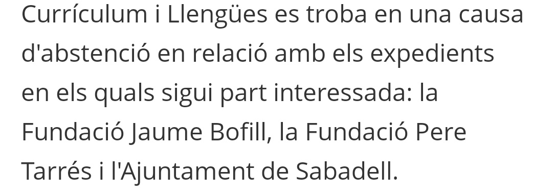 Com de gran ha de ser la cagada/prevaricació/delicte, perquè que el <a href="/educaciocat/">Educació</a> hagi d'apartar el Cuevas de tot el que tingui a veure amb la Bofill.
Sembla que serveis jurídics per fi ha vist que endollar directament algú de la Fundació a un càrrec públic pot portar problemes.
