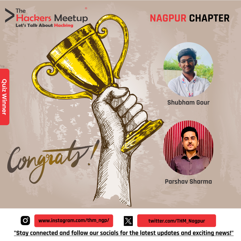 🏆 <a href="/shubhamgour/">shubham gour</a> and <a href="/ParshavSharma1/">Parshav Sharma</a> , you've set the quiz ablaze! 🔥The TryHackMe vouchers are a token of our admiration for your triumph! 🚀 To the rest, fear not! Your time will come ! 😉
#THMQuizChamps #TryHackMe #Voucher #Winners #CyberCommunity