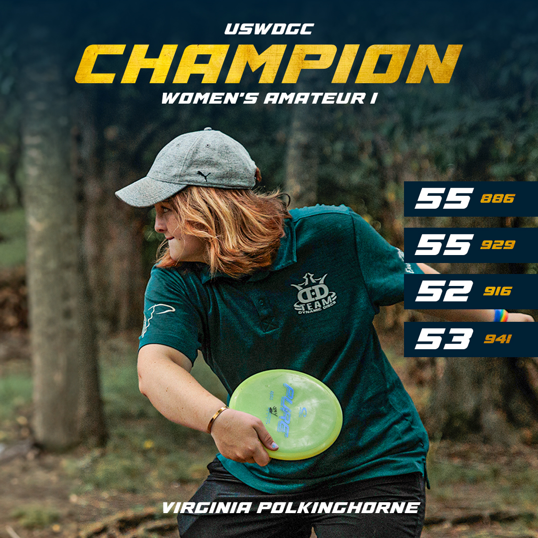 Congrats to Junior Team member Virginia Polkinghorne on winning her 1st USWDGC Title—her 2nd <a href="/PDGA/">PDGA</a> Major win of the year! 🏆

The five-time Jr. World Champ put on a show in Burlington, winning the FA1 crown in a playoff. 🙌

📸: @discgolfprotour

#bedynamic #discgolf #frisbeegolf