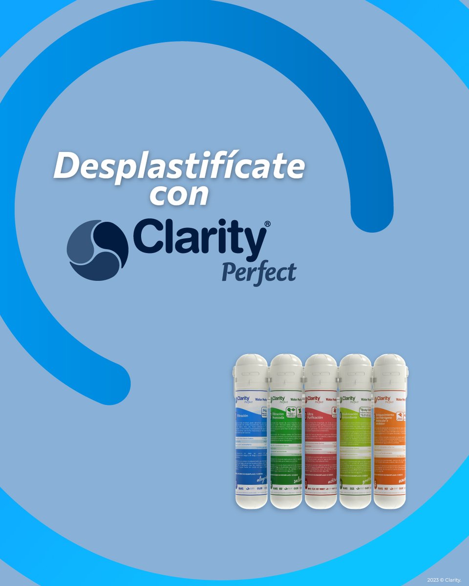ClarityPerfect's tweet photo. Clarity® forma parte del movimiento para evitar las botellas y garrafones de plástico, y te invita a decir NO al agua embotellada ya que en México es un grave problema ambiental. ♻️👍 ¡Súmate a Clarity®! 👉 https://t.co/nMgZsgwubt https://t.co/Ufk6GvHST4