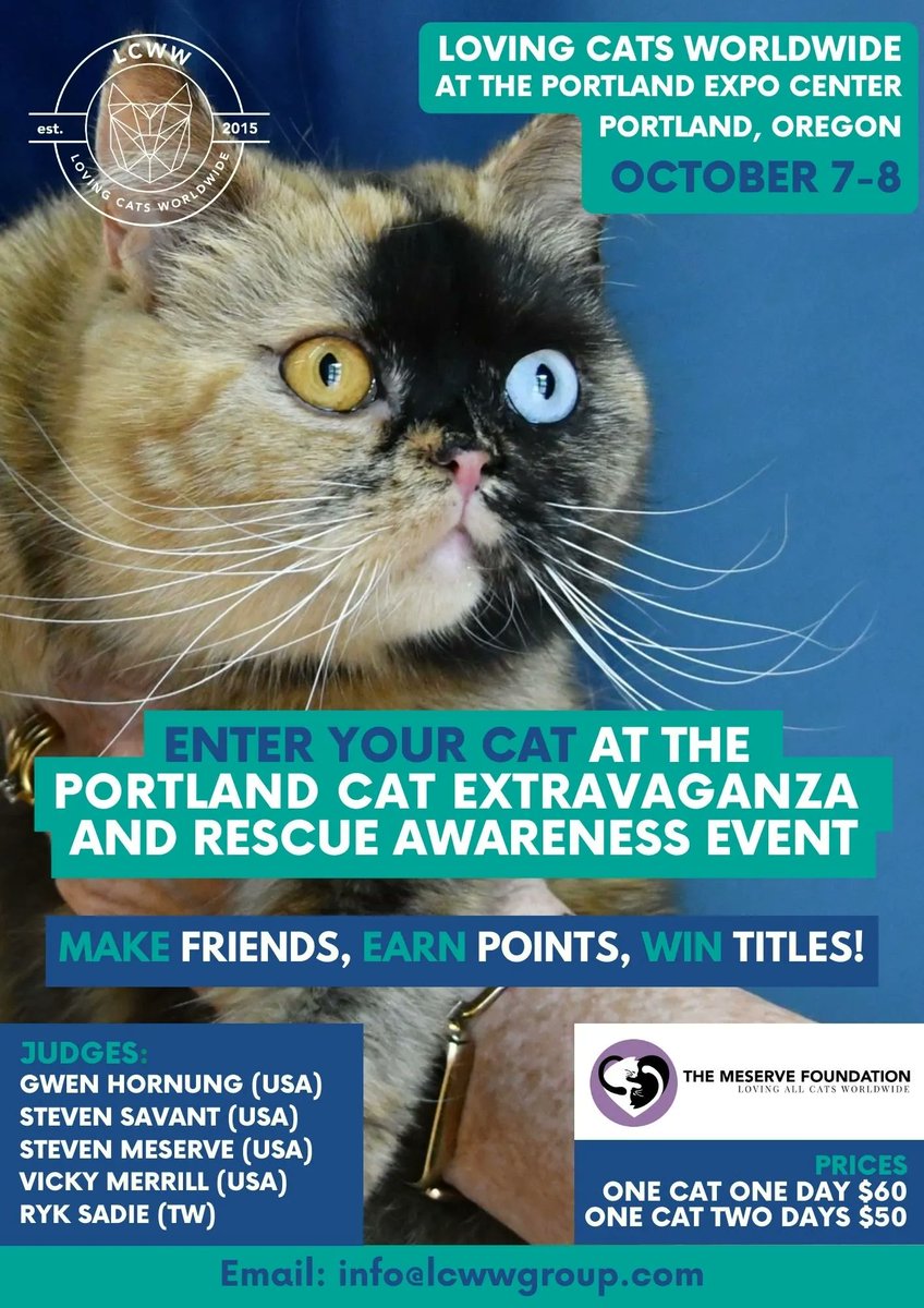 LCWWGroup's tweet image. 📢 Calling all fur parents: We want to judge your cat! Only 12 days until opening day, and even less to sign your cat up for judging! 🙀

Don't know where to start? Send an email to info@lcwwgroup.com, or enter here: buff.ly/3LBJqE6

Get tickets: buff.ly/3LwqCpN