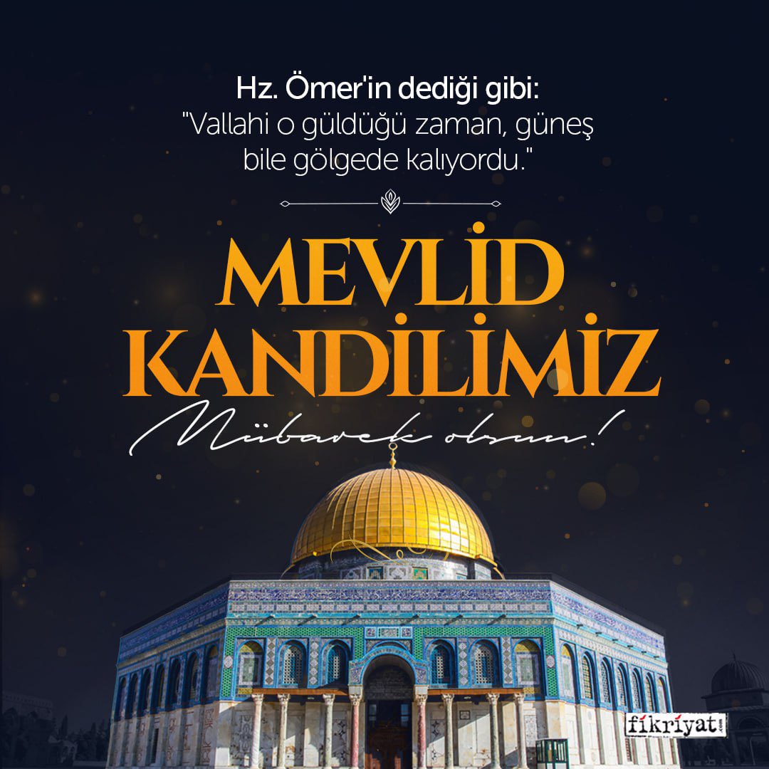 fikriyatcom's tweet photo. Hz. Ömer'in dediği gibi: "Vallahi o güldüğü zaman, güneş bile gölgede kalıyordu."✨ 

#MevlidKandili'miz mübarek olsun 🌹

Varlığıyla kainatı şereflendiren kutlu Nebî'ye sonsuz salat ve selam olsun. https://t.co/jWibNWS7RQ