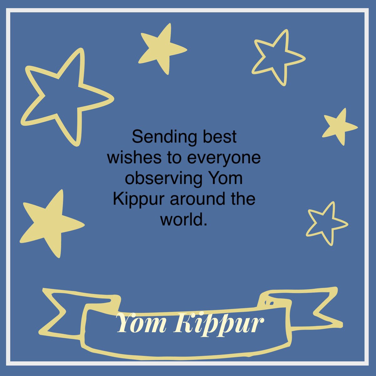 #YomKippur, the Day of Atonement, is the holiest day in the Jewish calendar. And though it is a day of fasting, repentance and self-examination, it is not a sad day, and so it is appropriate to greet people warmly when you meet them. 
G’mar chatima tovah!