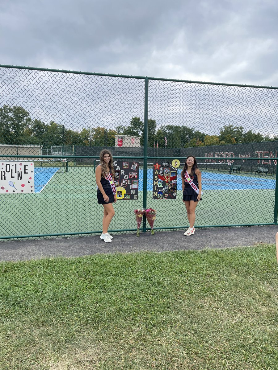 Tennis senior night against Harrison. Congratulations Jasmin and Caroline! <a href="/Milford_Eagles/">Milford Athletics</a>
