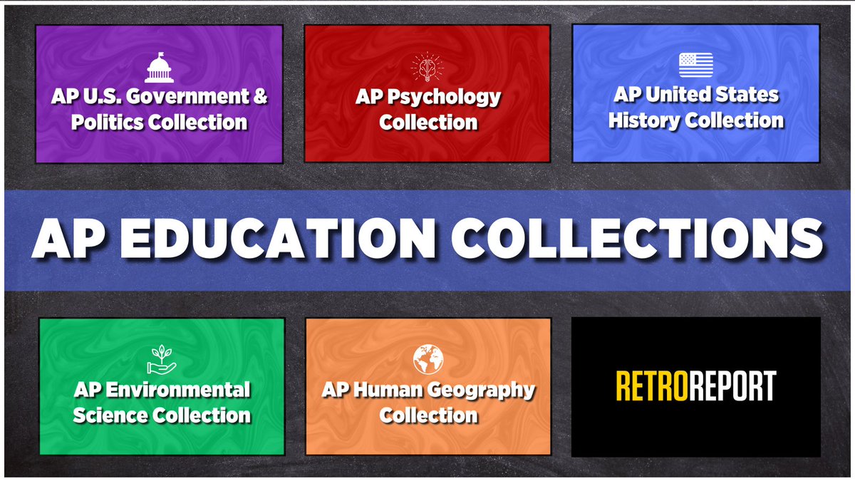 ⭐ New AP Collections: #Teachers, are you looking for new resources for #APUSH, #APGOV, #APES  #APHUMANGEO or #APPSYCH? Browse Retro Report's new AP Education Collections today: 
retroreport.org/education/reso…