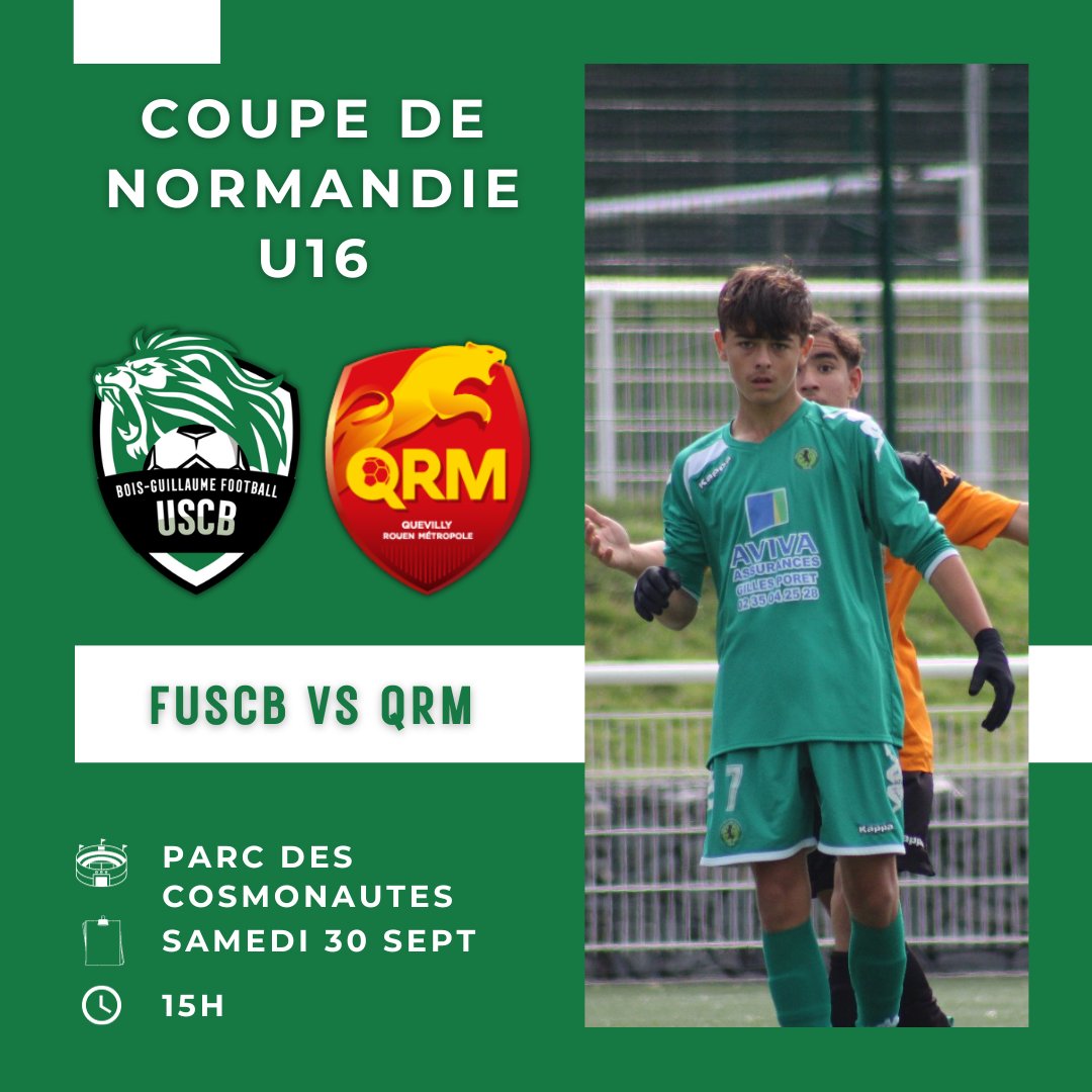 fuscbg's tweet photo. ๐๐๐๐๐ ๐๐ ๐๐๐๐๐๐๐๐๐ ๐๐๐ ๐
Affiche ce week-end au Parc des Cosmonautes !
Nos U16R2 n'auront pas la tรขche facile pour continuer en Coupe de Normandie puisque @qrm viendra se dresser face ร eux.
#FUSCB #LFN #U16 ๐ขโช https://t.co/jrJ75sOJPK