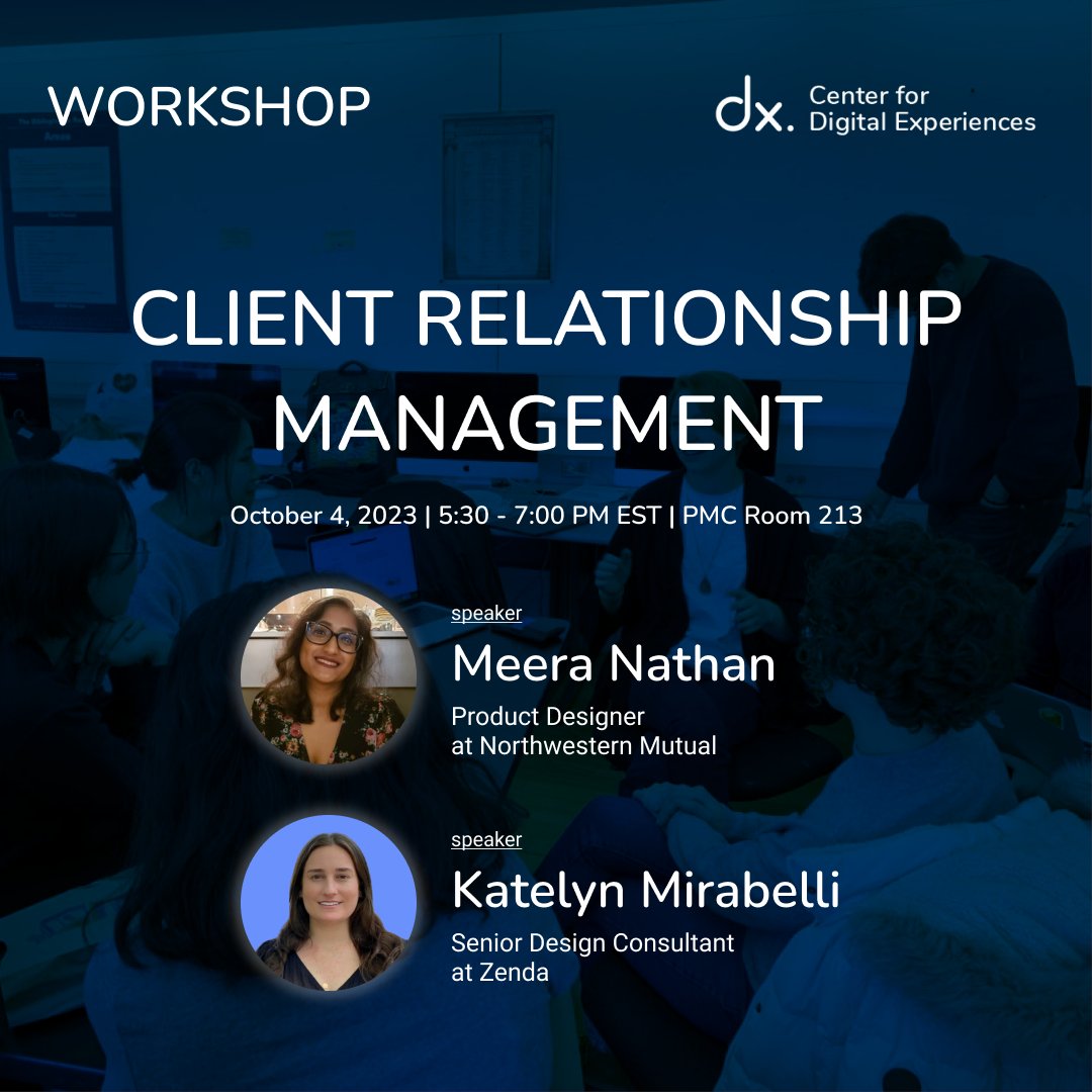 Attention <a href="/prattischool/">Pratt iSchool</a> students! You're invited to an interactive Client Relationship Management workshop on Wednesday, Oct. 4th. Alumni Meera Nathan and Katelyn Mirabelli will be here sharing their industry experience + tips and tricks! 

Register now: forms.gle/99mNxXskNsQB4D…