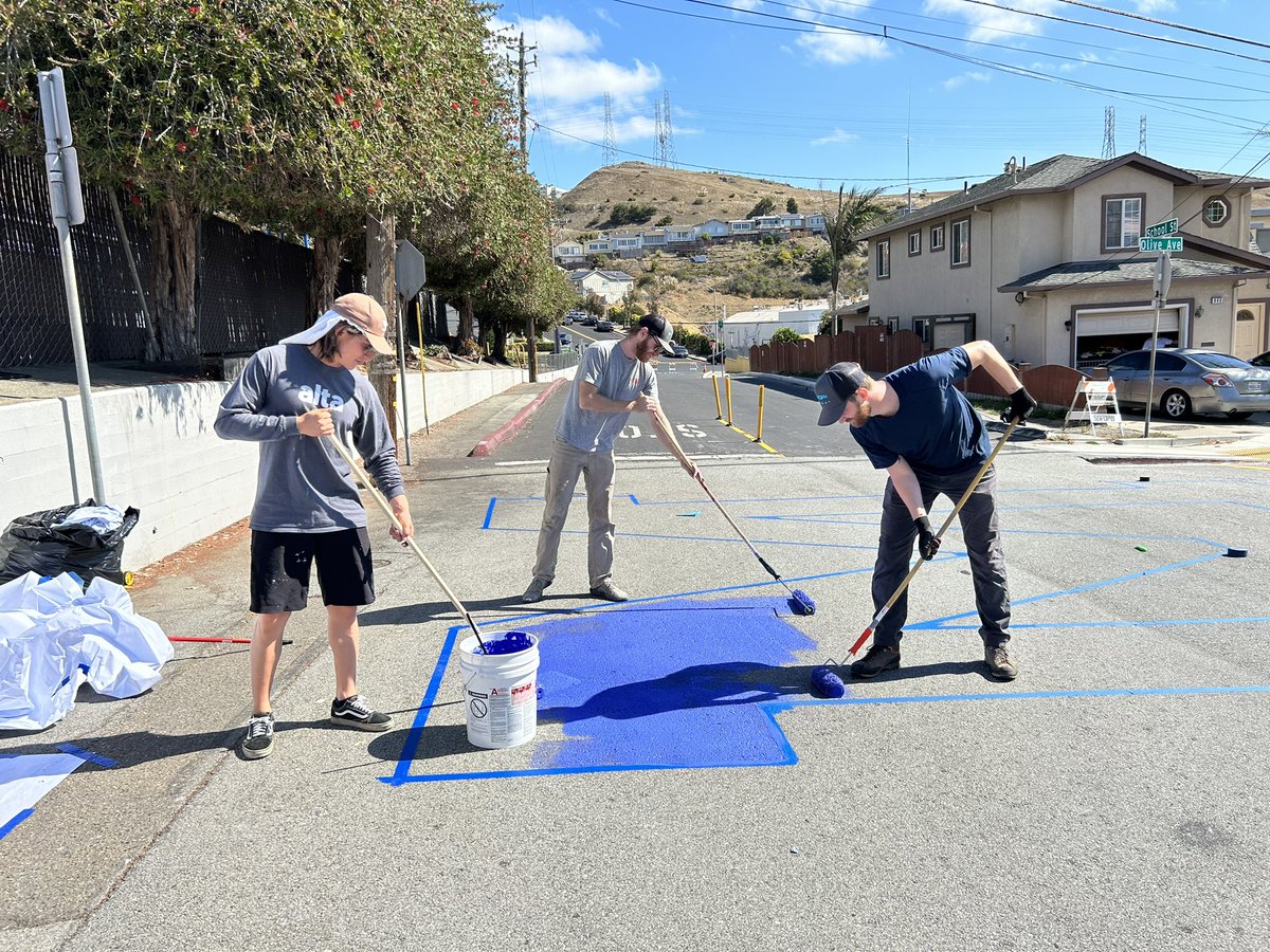 Asphalt art in front of Martin Elementary in South San Francisco