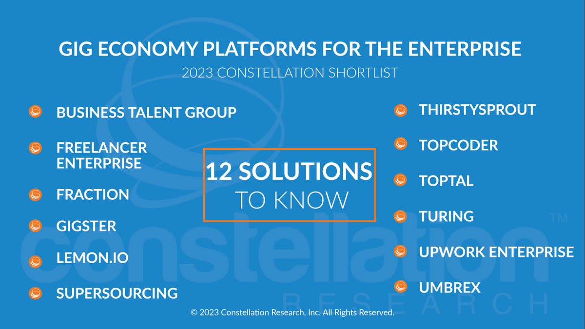 constellationr's tweet photo. Check out the 12 Solutions on the ShortList for Gig Economy Platforms for the Enterprise by @dhinchcliffe https://t.co/t6BjyBrfzT @theBTG @freelancer @fraction_co @trygigster @lemoneyeo @supersrcing @ThirstySprout @Topcoder @toptal @turingcom @Upwork @UmbrexLLC https://t.co/SiXWDPo4DE
