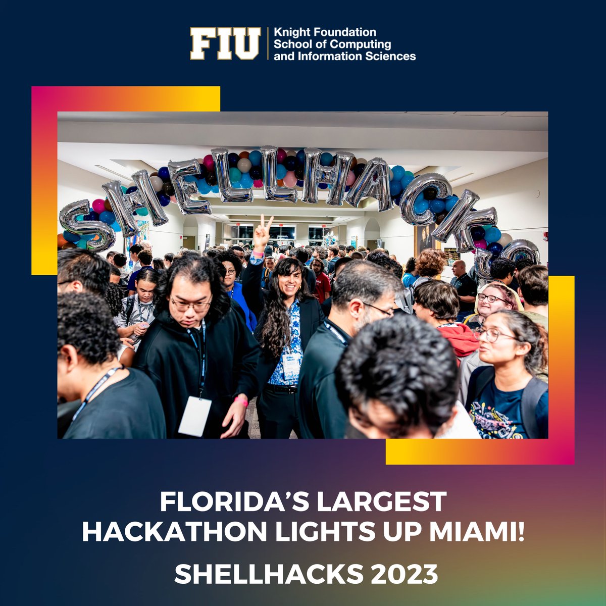 Florida's tech movement is in full swing, evident at INIT FIU ShellHacks —the state's largest hackathon held at FIU’s Biscayne Bay Campus. Over 1,200 hackers, including FIU's College of Engineering and Computing students, came together for this coding frenzy. #Hackathon