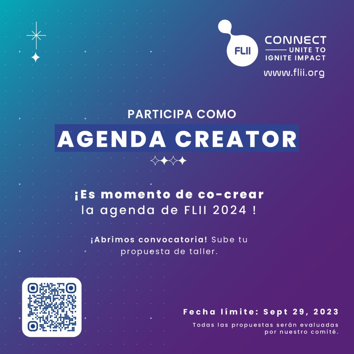 FLII_latam's tweet photo. #AgendaCreator ¡Llegó la hora de co-crear FLII!🔥 Si quieres proponer un taller en la agenda de #FLII2024, ¡está es tu oportunidad!🤩 Llena el formulario con la información del taller que te gustaría organizar. Registra tu propuesta aquí https://t.co/chYakKRM2U 

#ImpactInvesting https://t.co/UkC4LyYExh