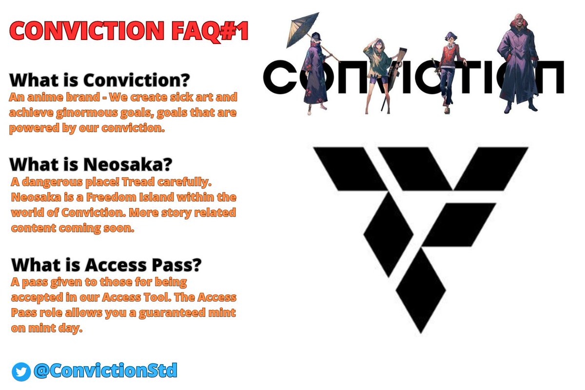 DimkatG's tweet photo. Guys, made the first part of the #FAQ on the @ConvictionStd  project. I'm sure everyone who wants to be part of the project is interested in this information. I will make the second part soon. 
#Conviction #NFT #ConvictionStd https://t.co/VDswPZbMcA