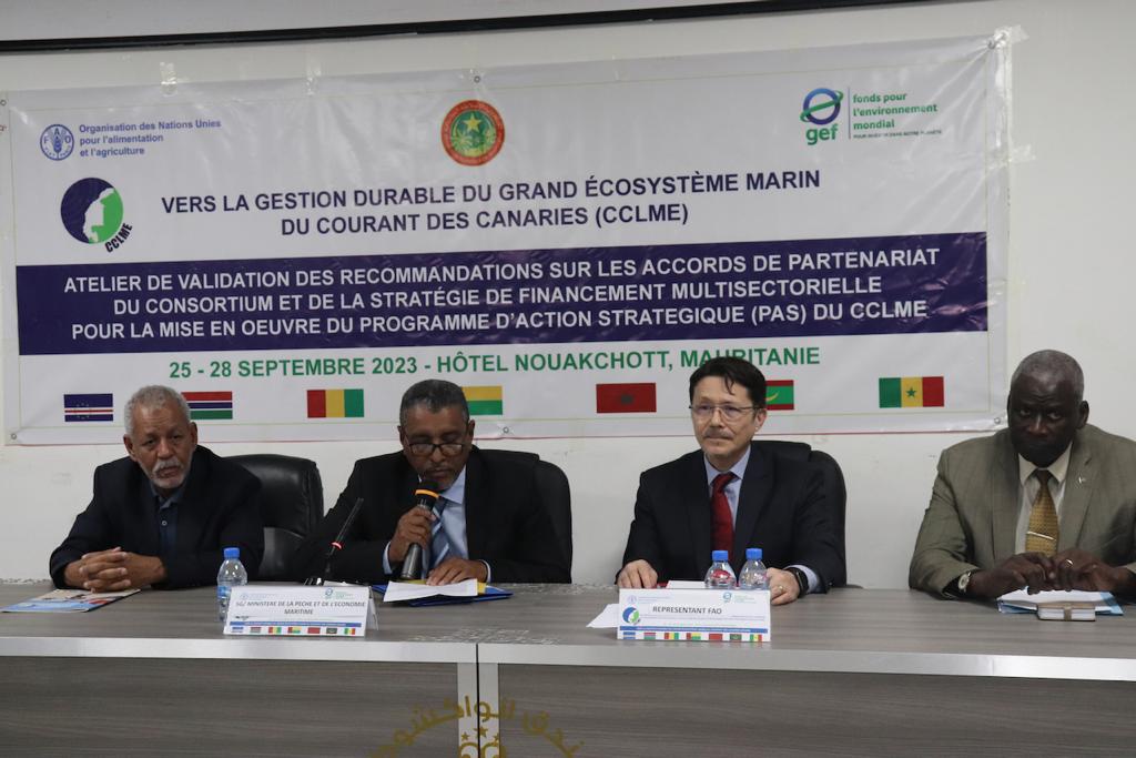 FAOMauritania's tweet photo. 🌊📜 En cours : Atelier de validation des Accords de Consortium et la Stratégie de Financement multisectorielle pour le PAS du CCLME. Un jalon majeur pour la mise en œuvre du PAS #CCLME 🌍💼 #faofish #thegef https://t.co/WFNUSSQ4tQ