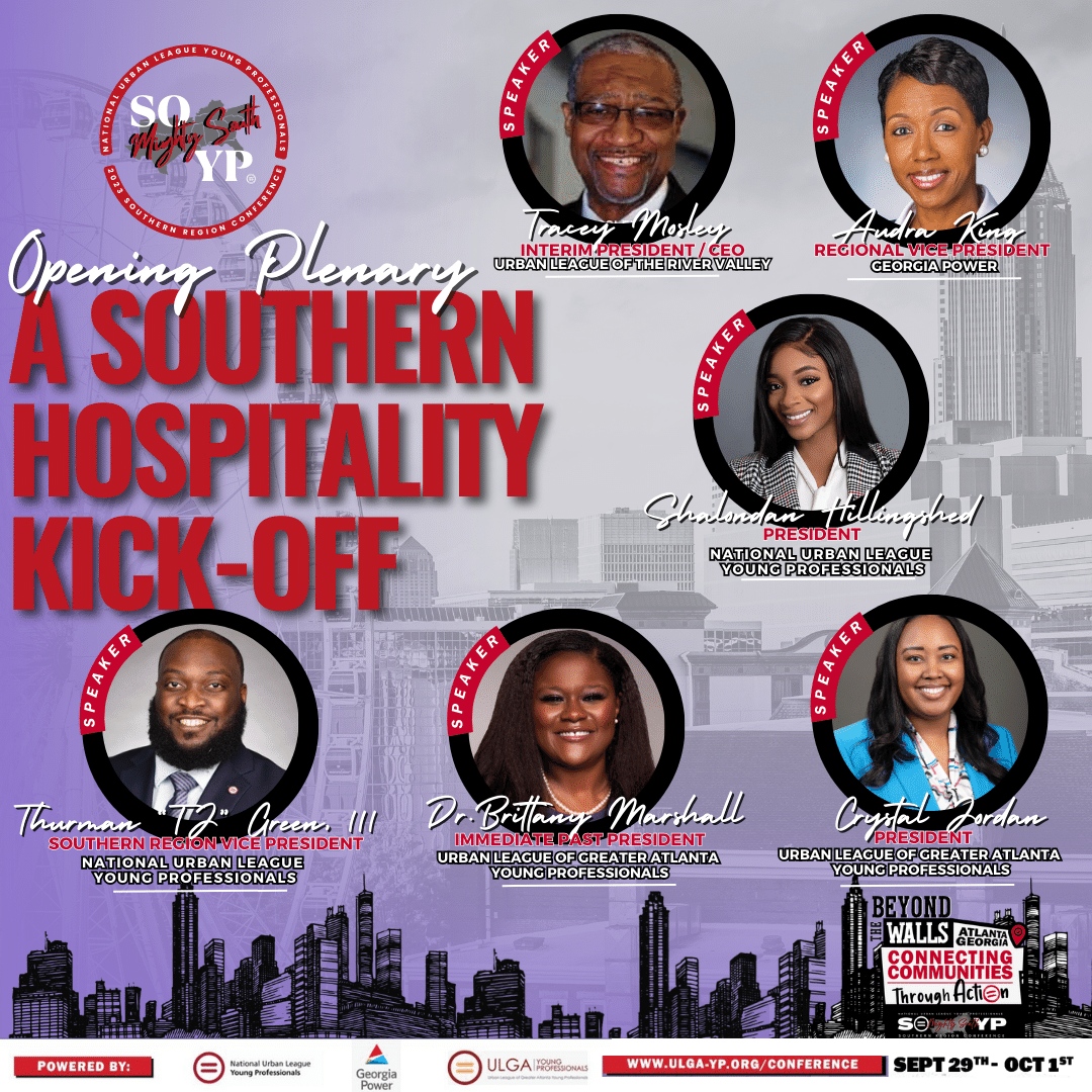🌟 Nothing but excellence at the SoYP Southern Region Conference! We're thrilled to kick off with a diverse and accomplished panel at the Opening Plenary Session. Meet our exceptional speakers! #MightySouth #NULYP #BeTheMovement #NationalUrbanLeague #ULGAYP